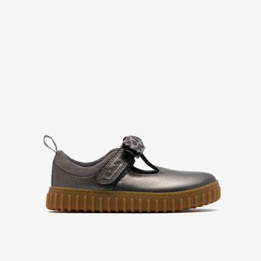 Cove Bow Toddler Silver Metallic Clarks Kids