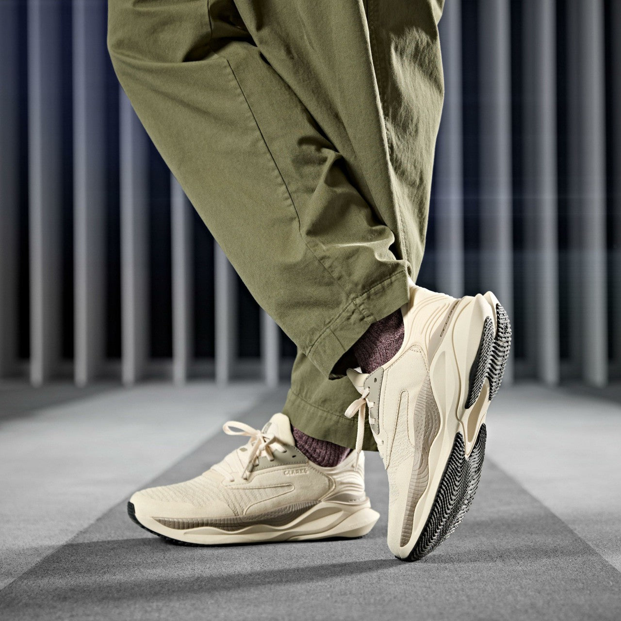Clarks Pace Off White Combination Clarks Men