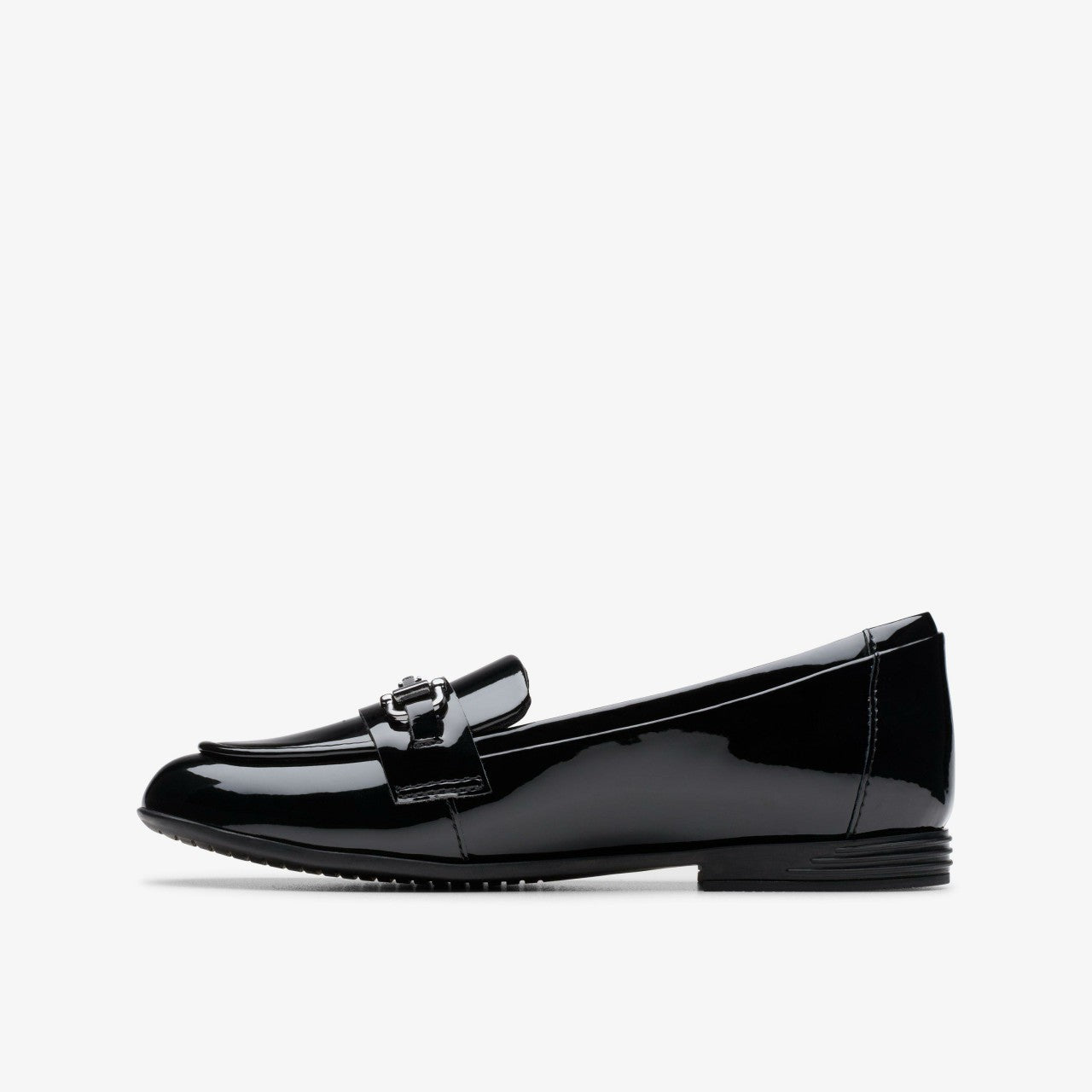 Finja Loafer Older Black Patent Clarks Kids