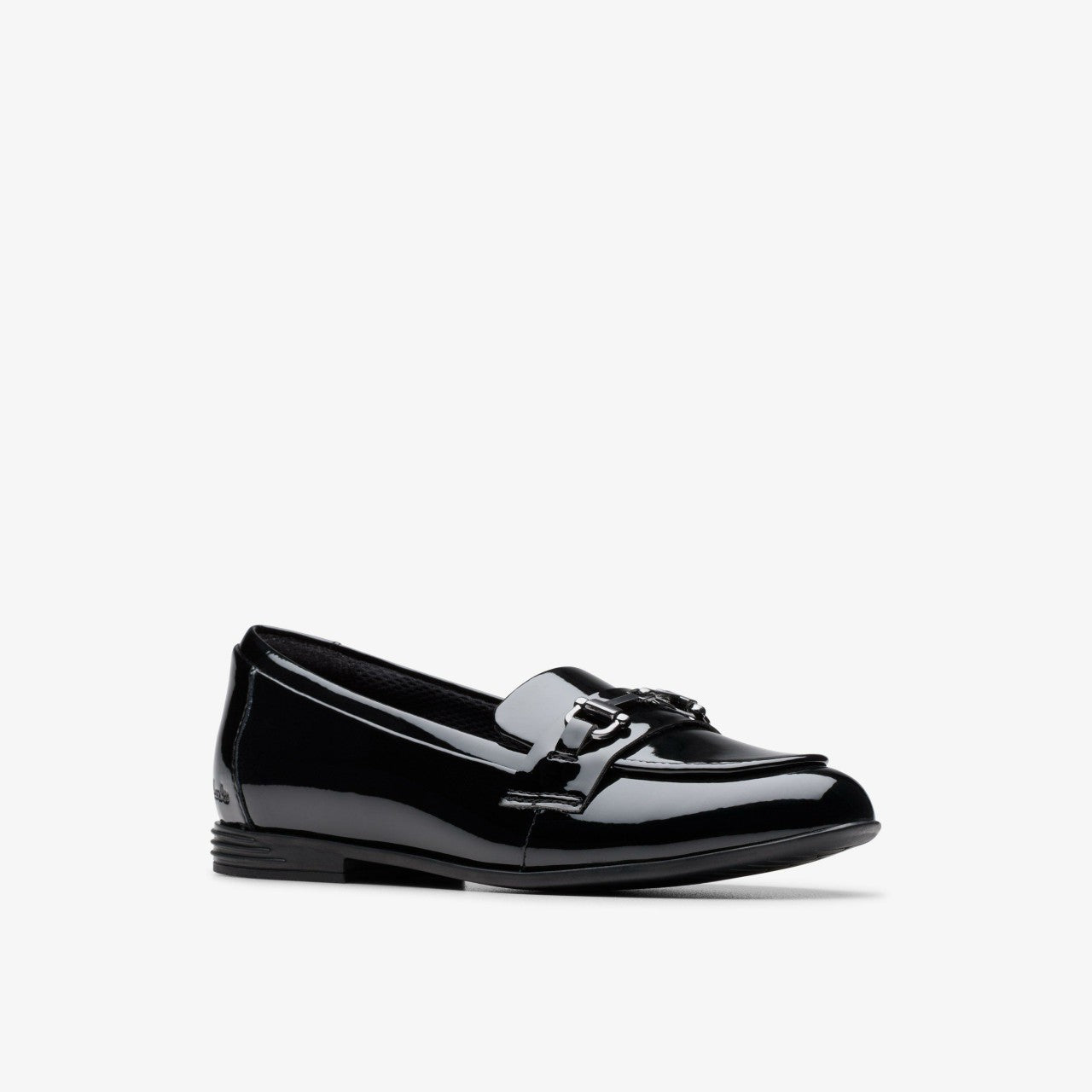 Finja Loafer Older Black Patent Clarks Kids