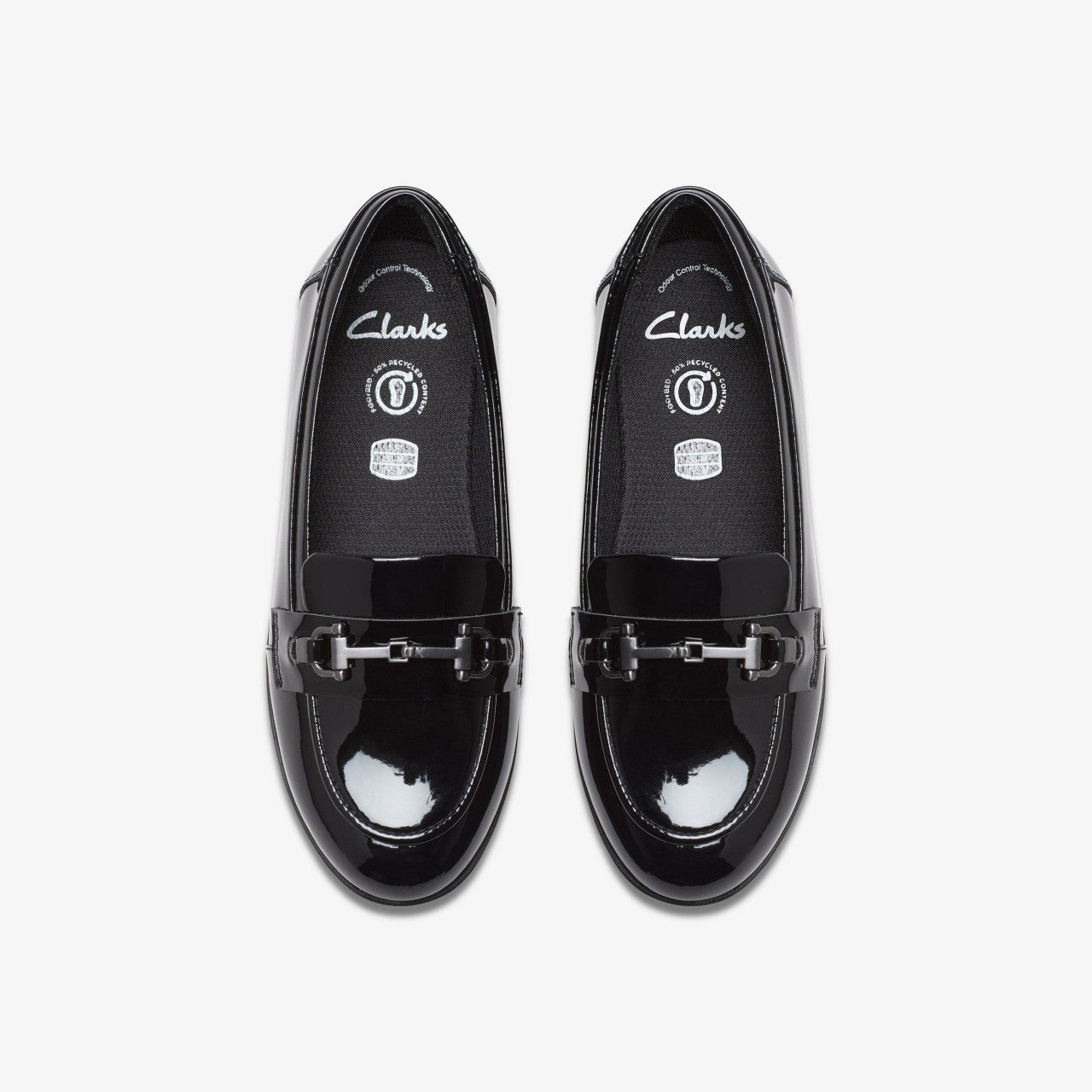 Finja Loafer Older Black Patent Clarks Kids