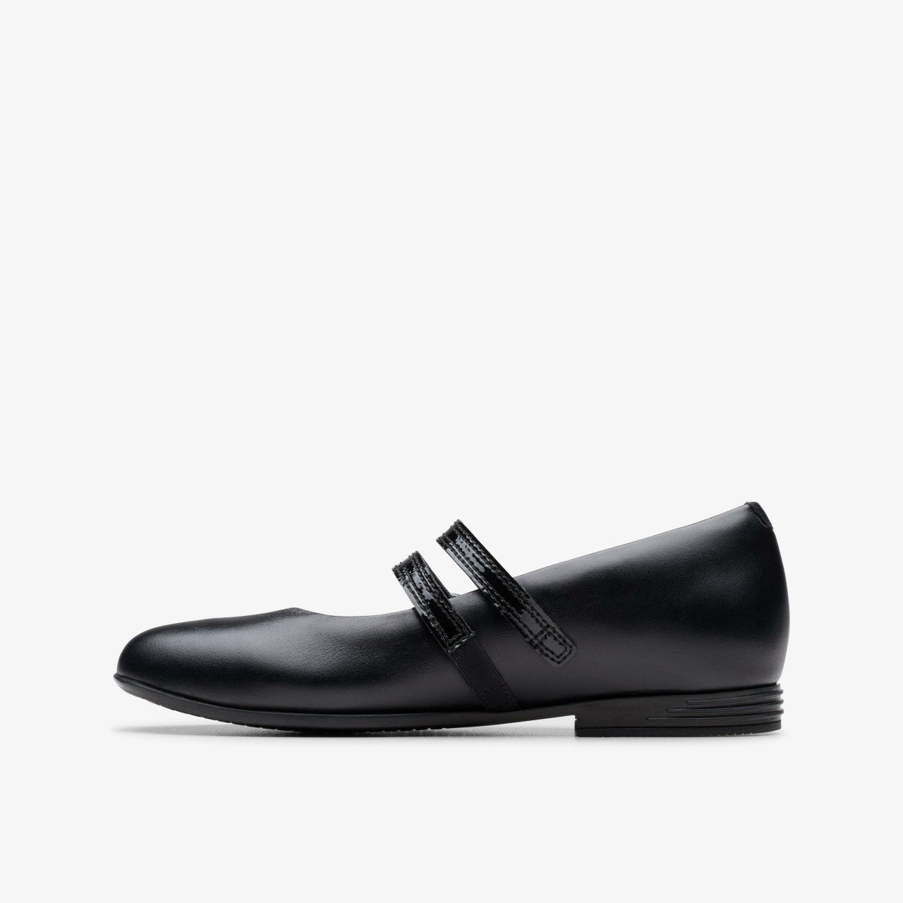 Finja Bar Older Black Leather Clarks Kids