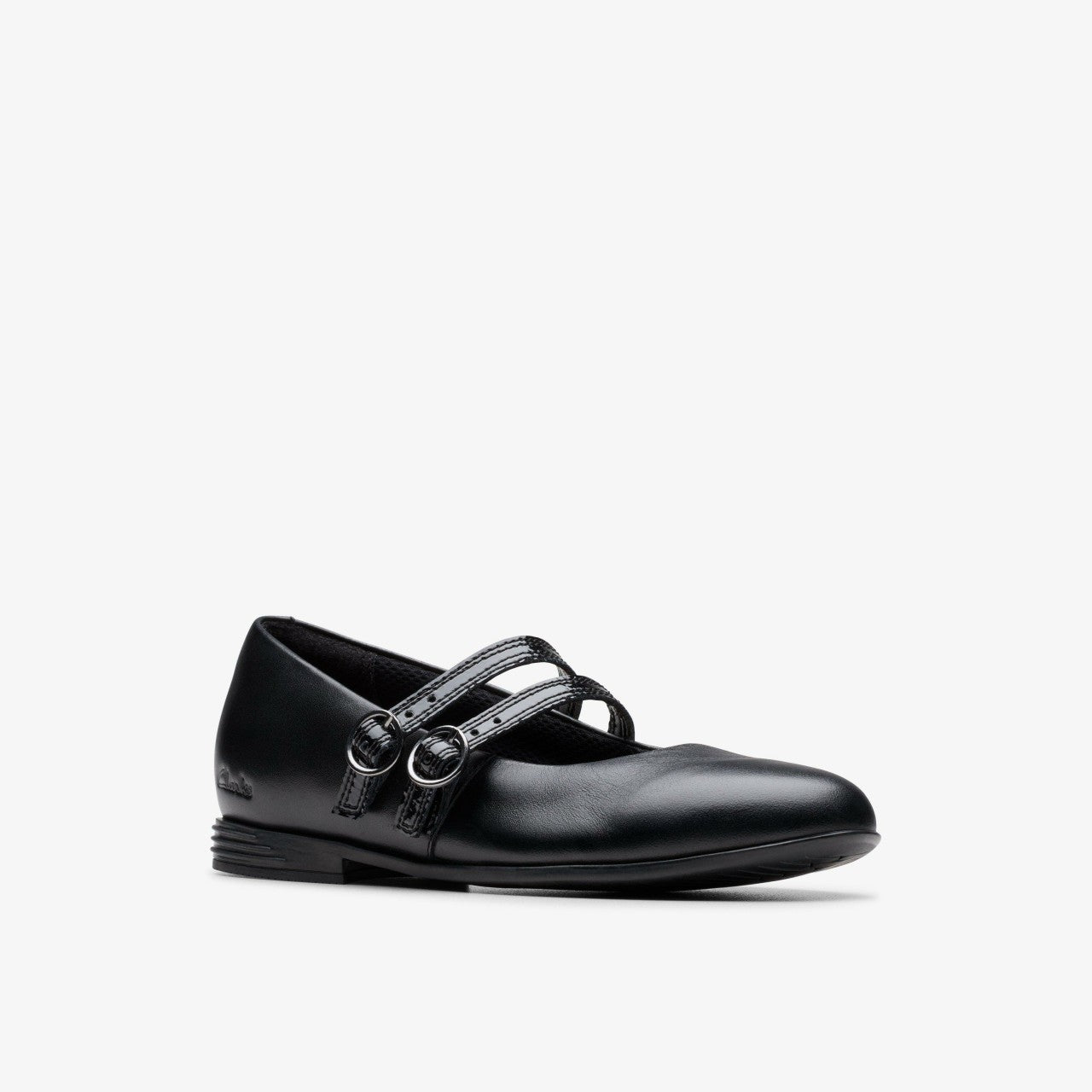 Finja Bar Older Black Leather Clarks Kids