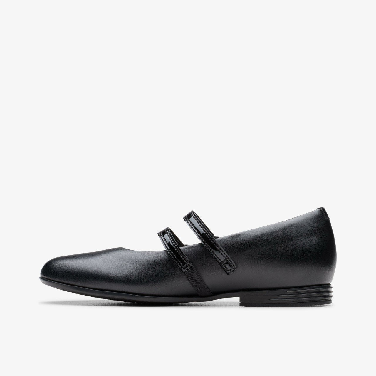 Finja Bar Youth Black Leather Clarks Kids