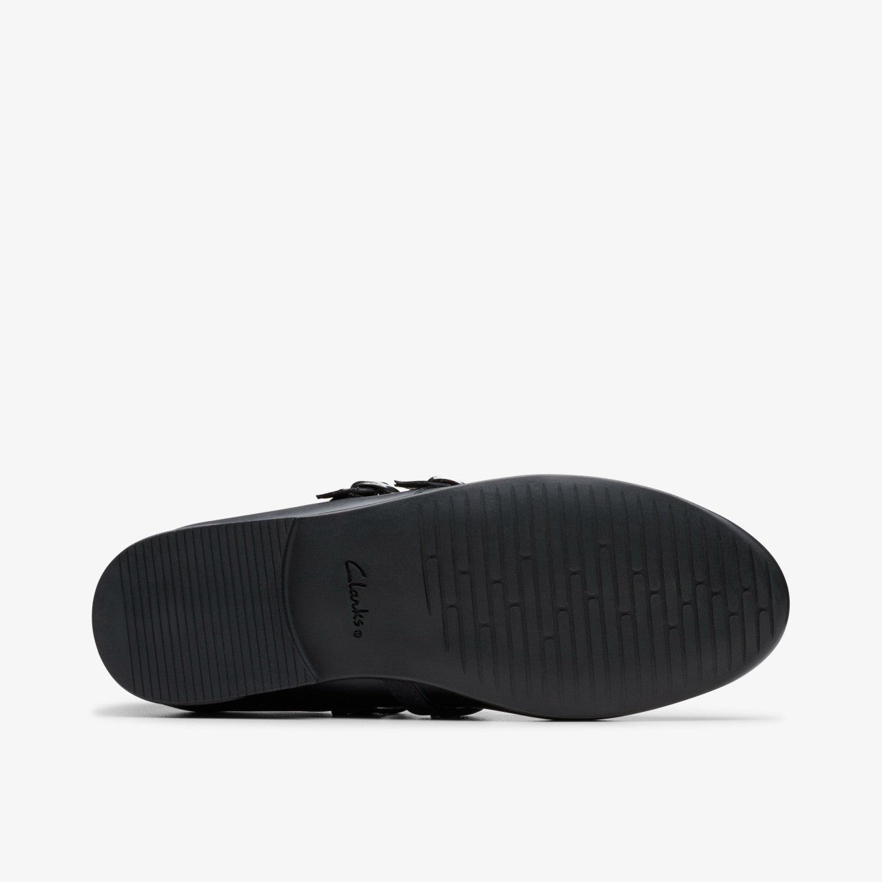 Finja Bar Youth Black Leather Clarks Kids