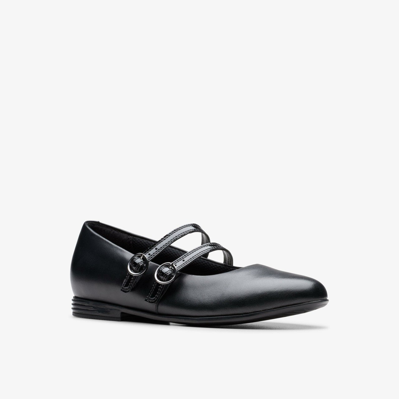 Finja Bar Youth Black Leather Clarks Kids