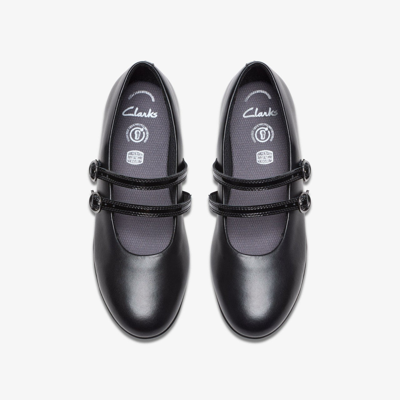 Finja Bar Youth Black Leather Clarks Kids