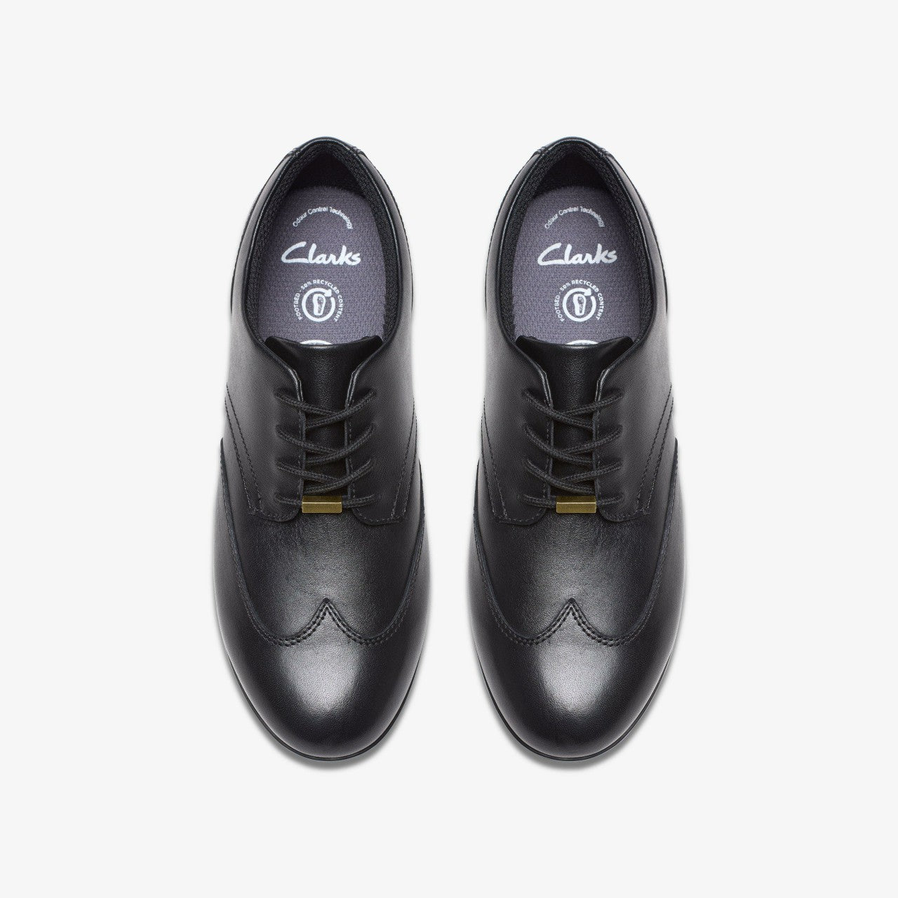 Finja Wing Youth Black Leather Clarks Kids