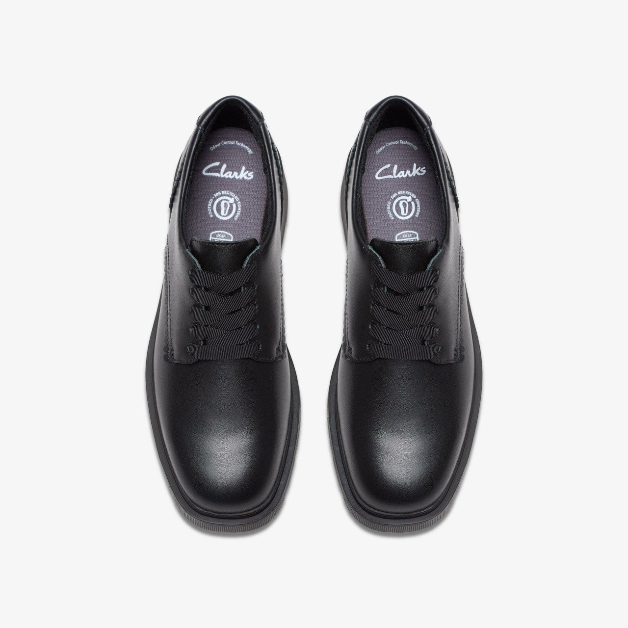 Eris Pure Youth Black Leather Clarks Kids