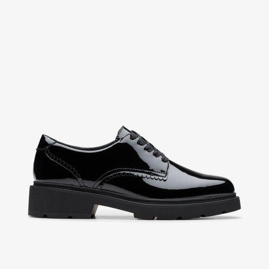 Eris Pure Youth Black Patent Clarks Kids