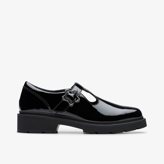 Eris Hope Youth Black Patent Clarks Kids