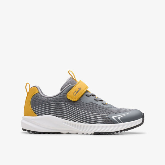 Deyes Dash Kid Grey Synthetic Clarks Kids