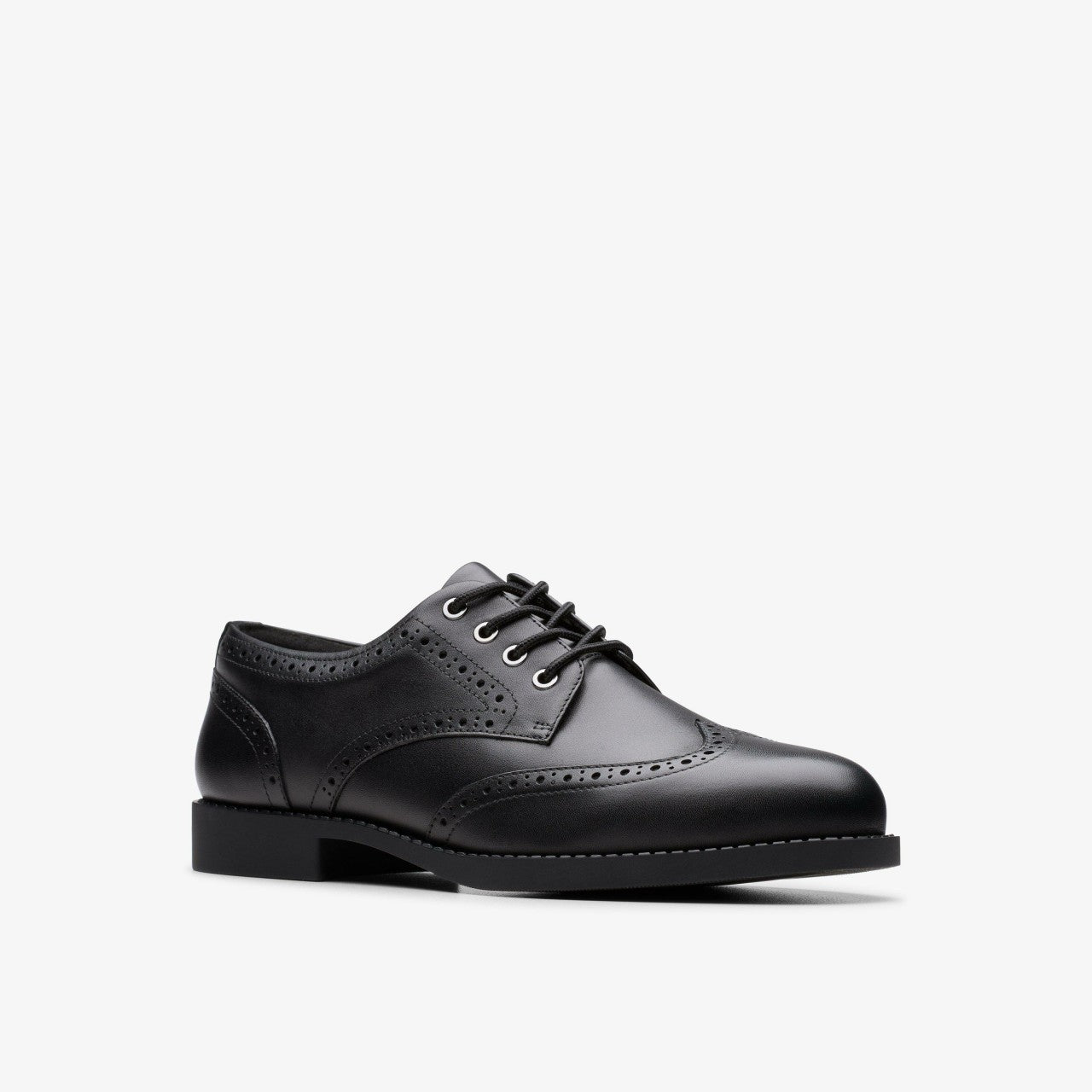 Tapa Pure Youth Black Leather Clarks Kids