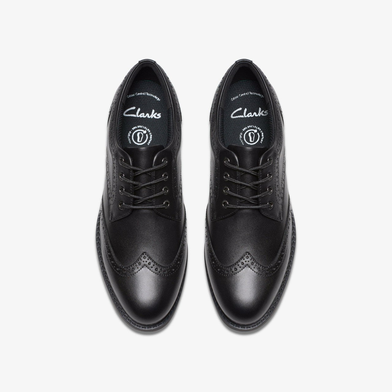 Tapa Pure Youth Black Leather Clarks Kids
