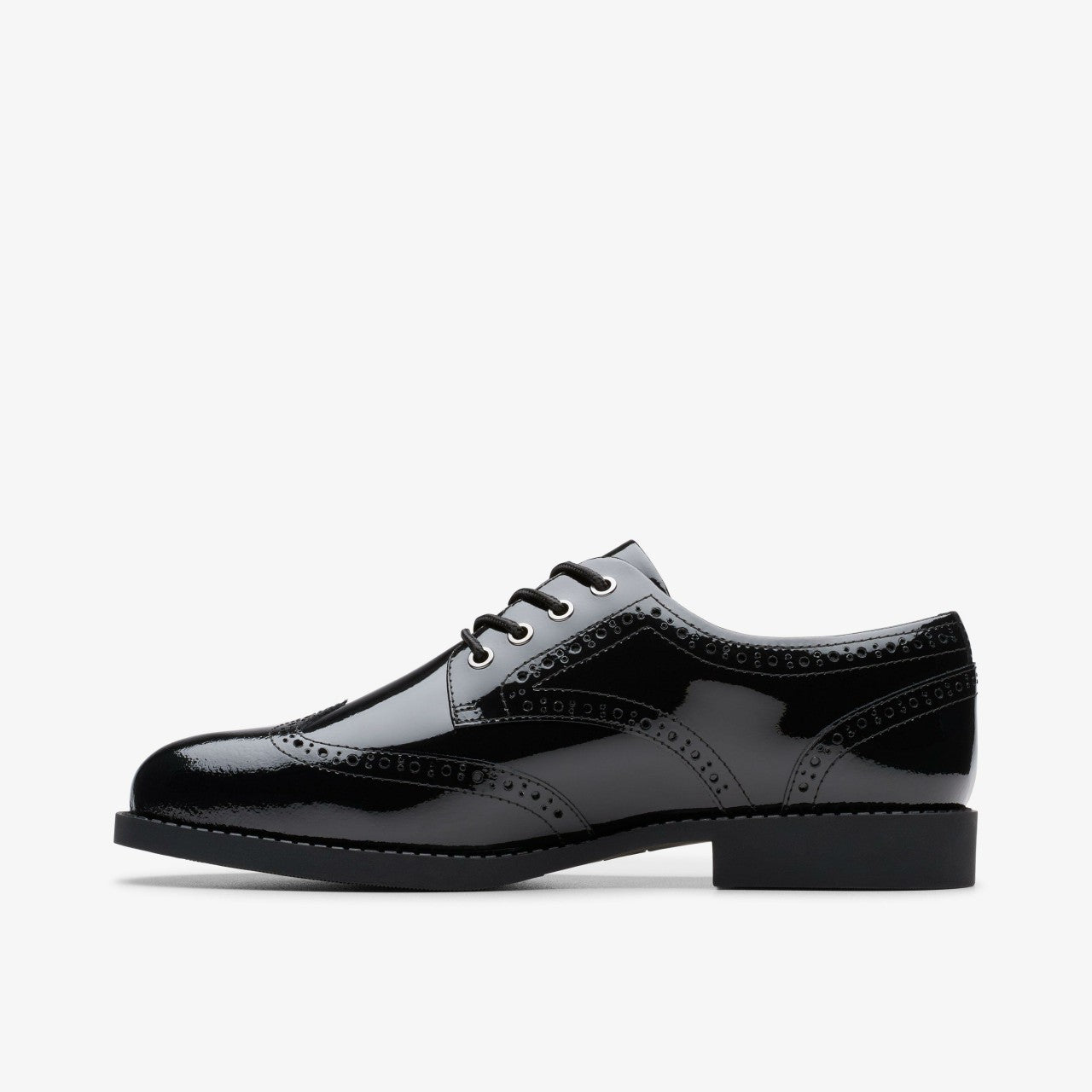 Tapa Pure Youth Black Patent Clarks Kids