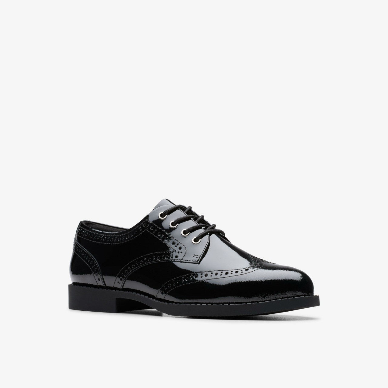 Tapa Pure Youth Black Patent Clarks Kids