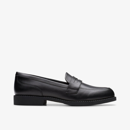 Tapa Edge Youth Black Leather Clarks Kids