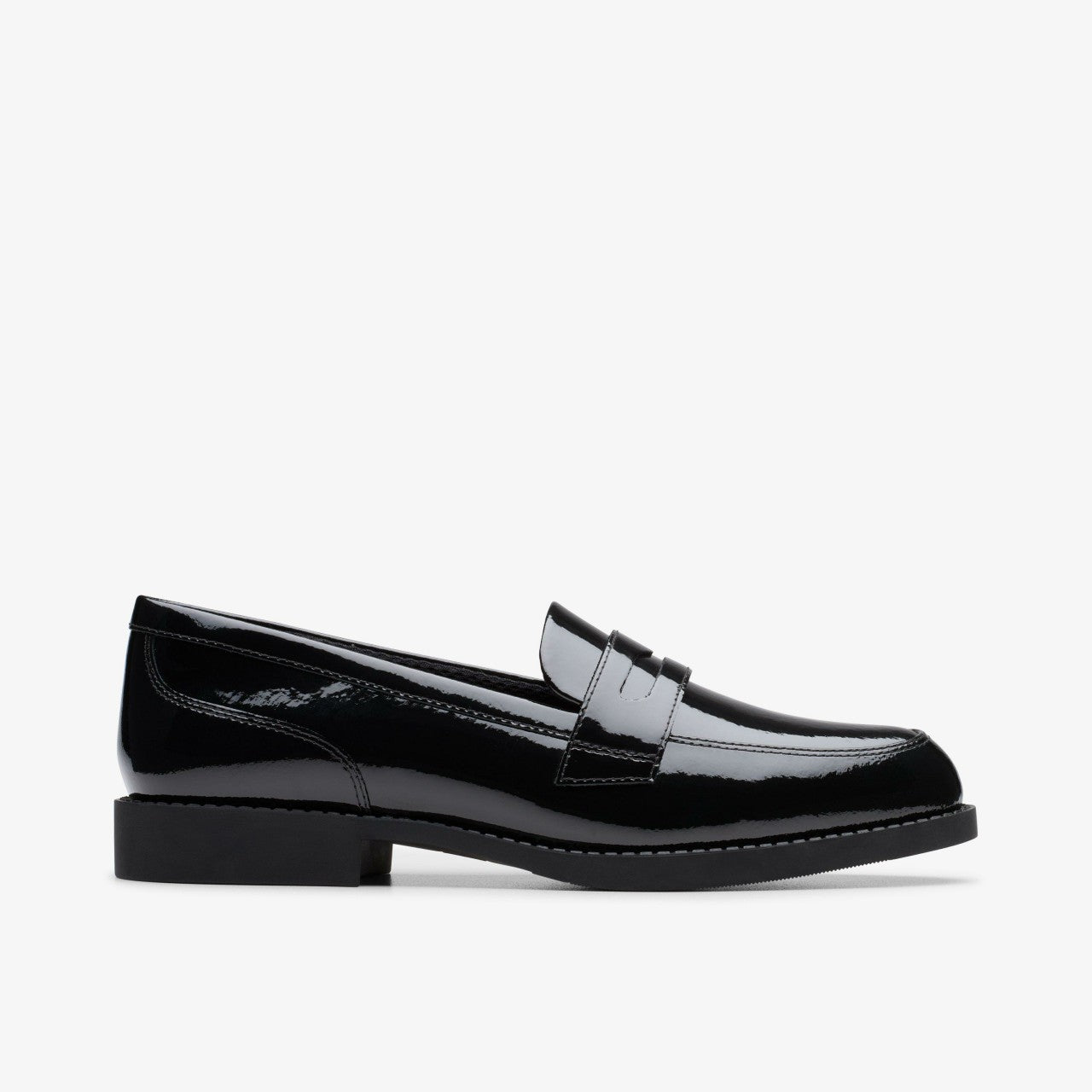 Tapa Edge Youth Black Patent Clarks Kids