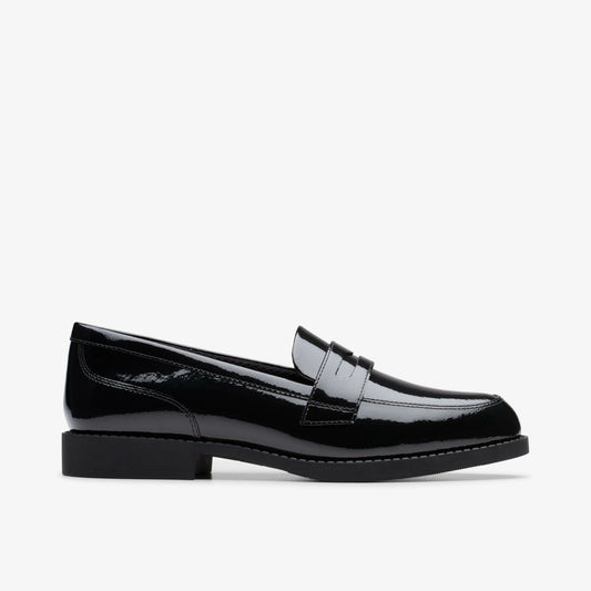 Tapa Edge Youth Black Patent Clarks Kids