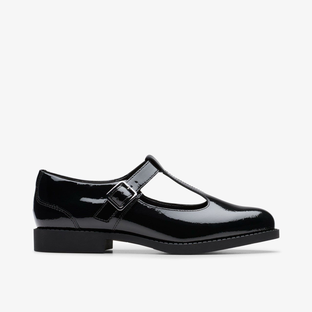 Tapa Hope Youth Black Patent Clarks Kids