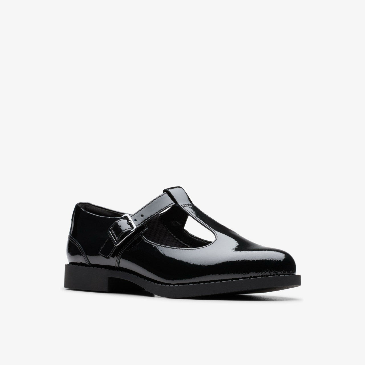 Tapa Hope Youth Black Patent Clarks Kids