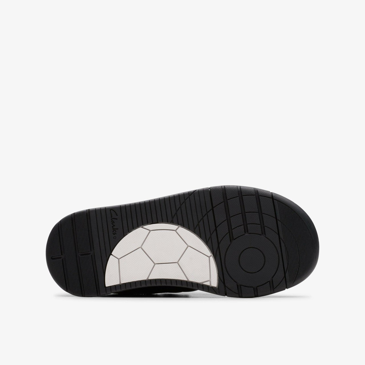 Laser Cross Kid Black Leather Clarks Kids