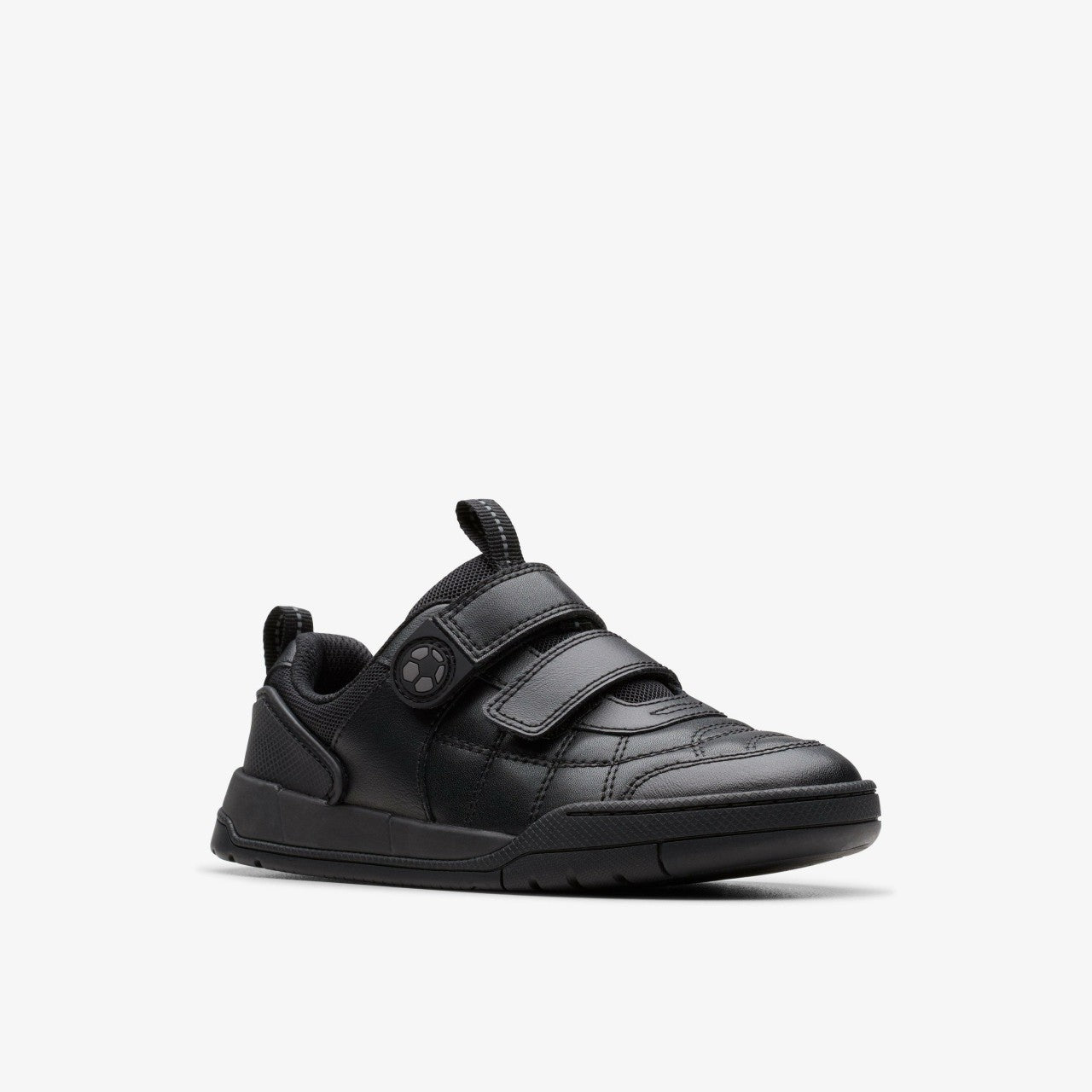 Laser Cross Kid Black Leather Clarks Kids