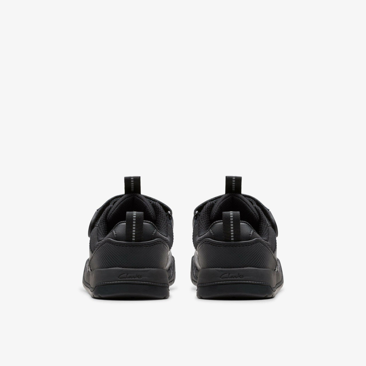 Laser Cross Kid Black Leather Clarks Kids