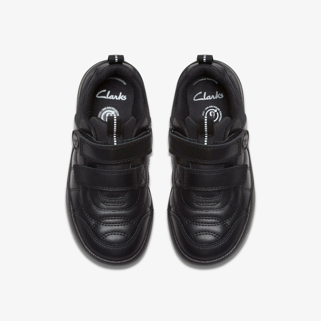 Laser Cross Kid Black Leather Clarks Kids