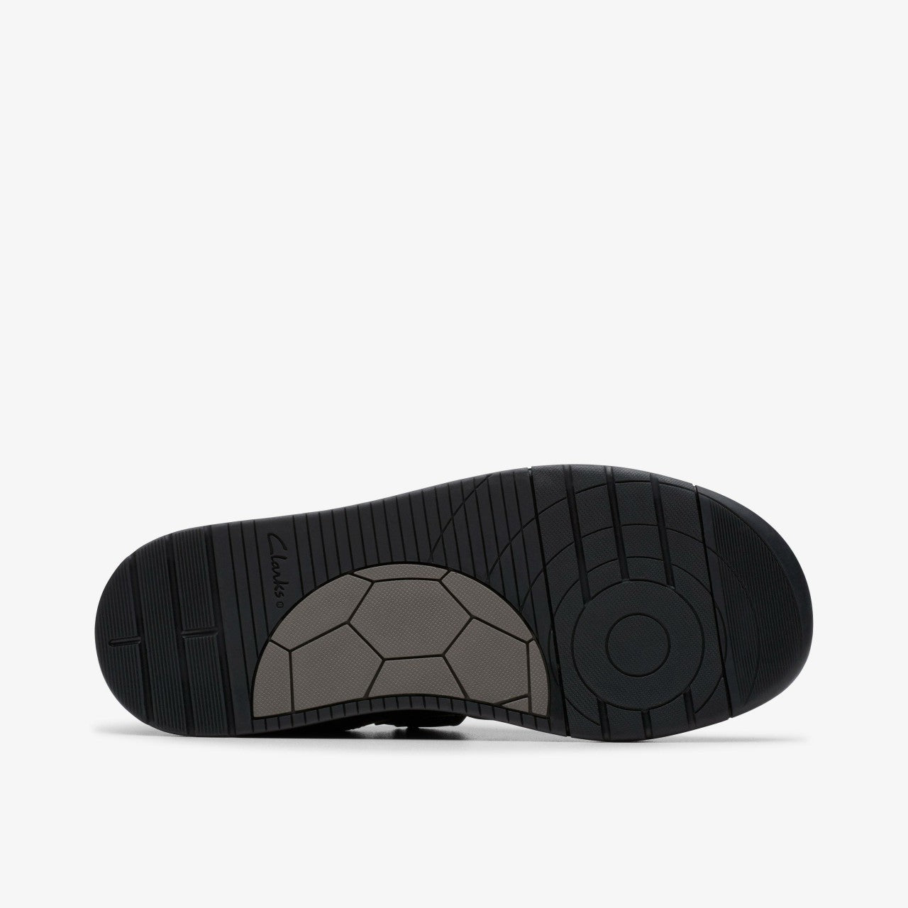 Laser Cross Youth Black Leather Clarks Kids