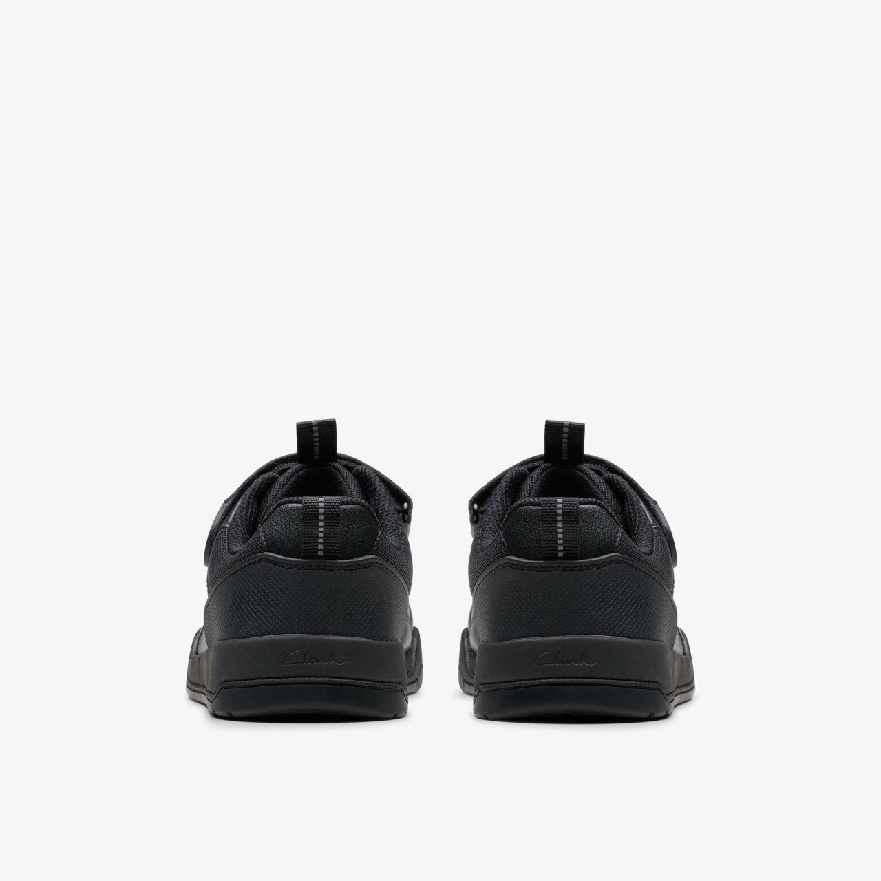 Laser Cross Youth Black Leather Clarks Kids