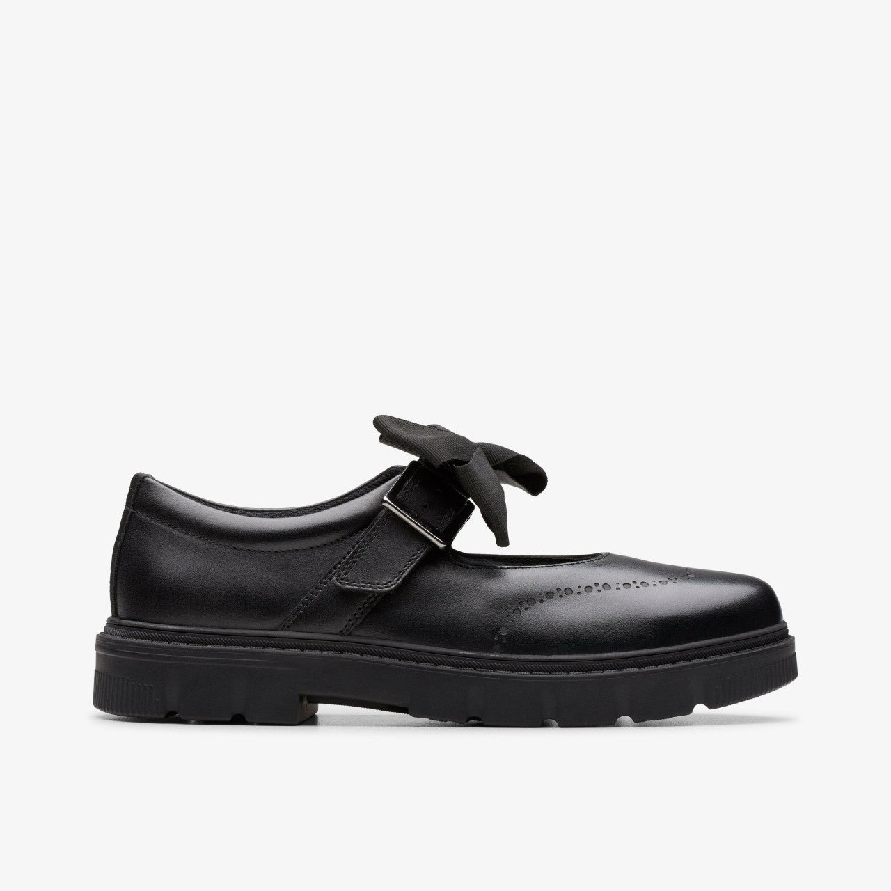 Lorcam Jane Youth Black Leather Clarks Kids