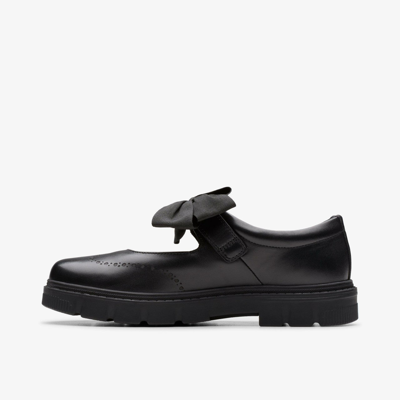 Lorcam Jane Youth Black Leather Clarks Kids