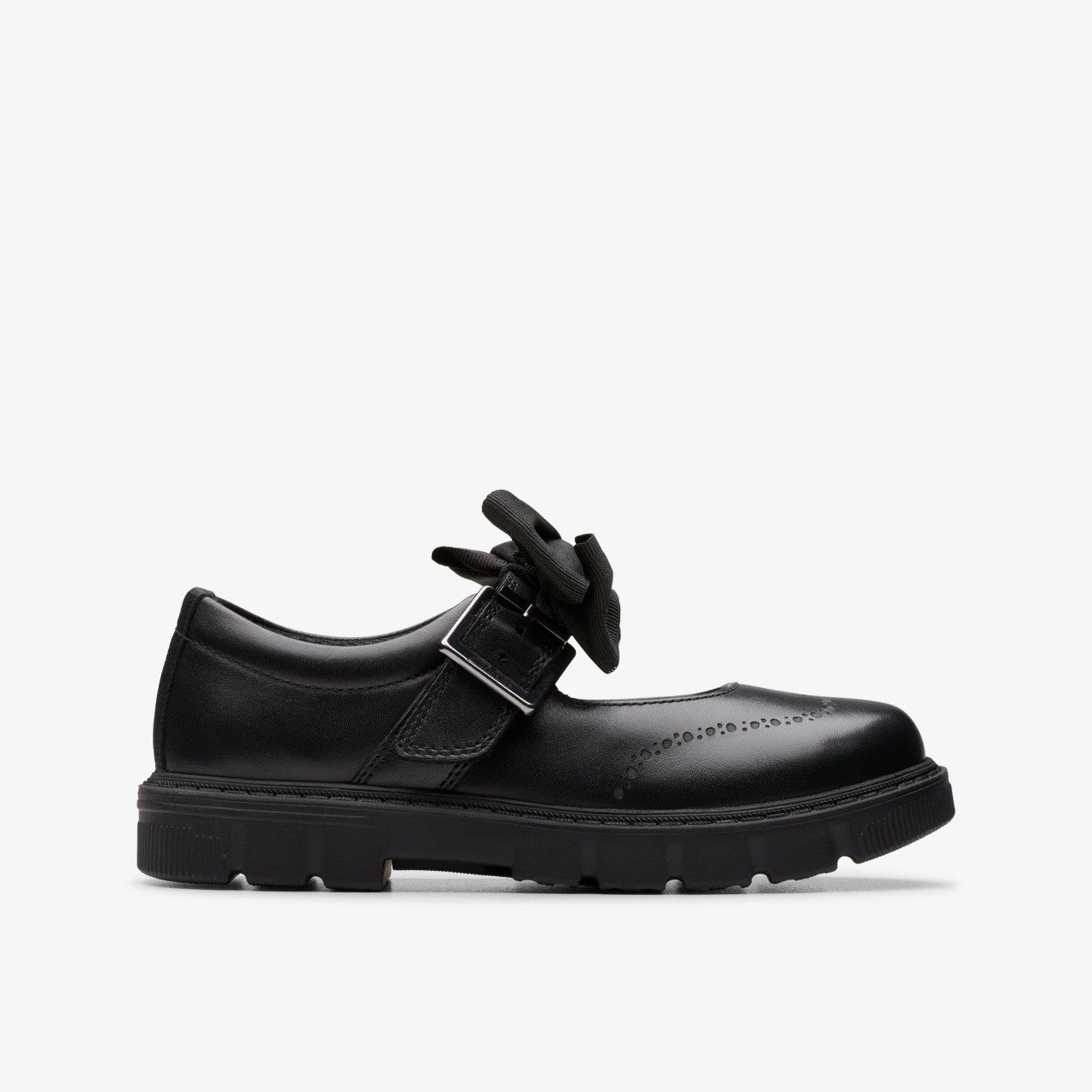 Lorcam Jane Kid Black Leather Clarks Kids