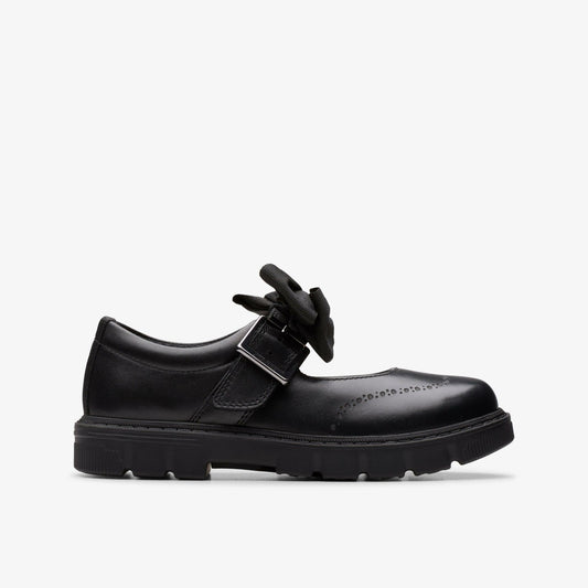 Lorcam Jane Kid Black Leather Clarks Kids