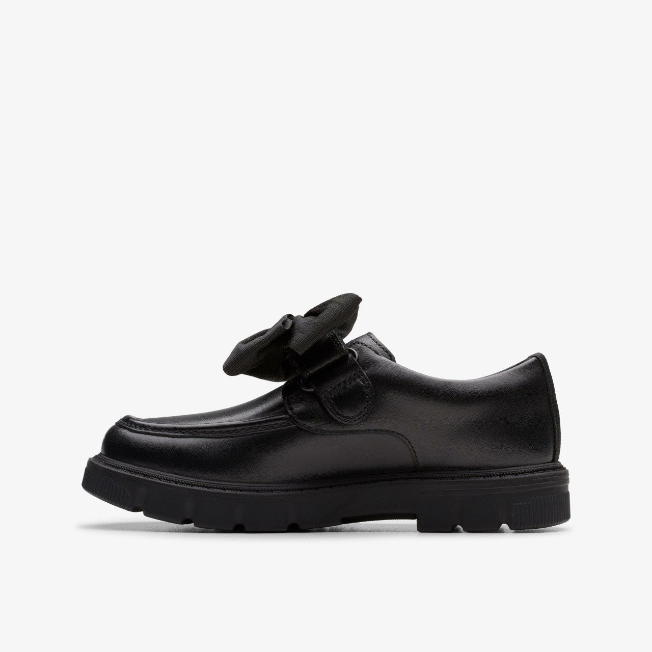 Lorcam Bow Kid Black Leather Clarks Kids