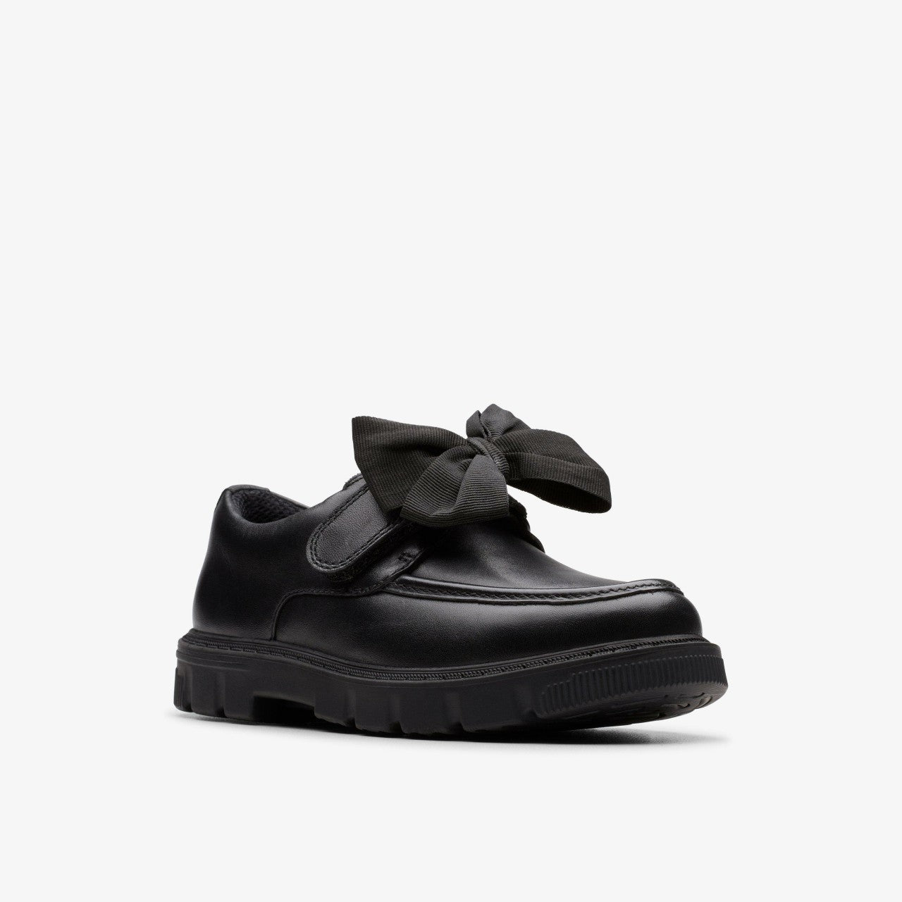 Lorcam Bow Kid Black Leather Clarks Kids
