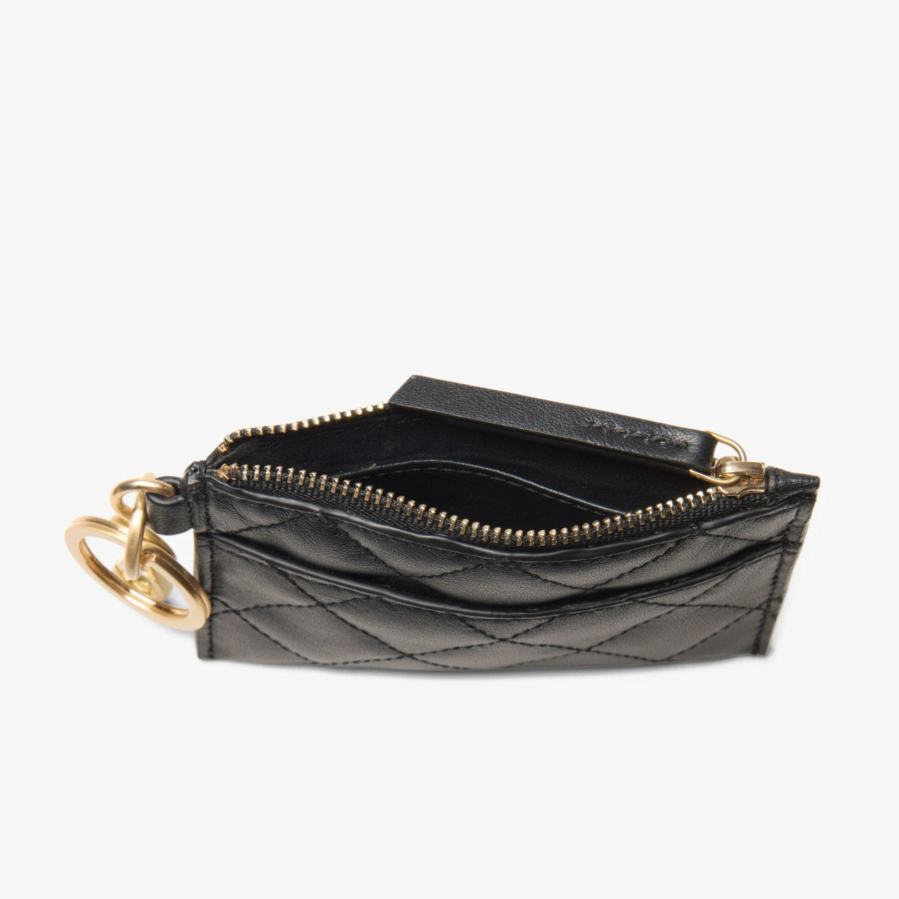 Quilted Card Black Leather Clarks Women