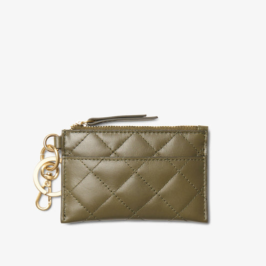 Quilted Card Olive Leather Clarks Women