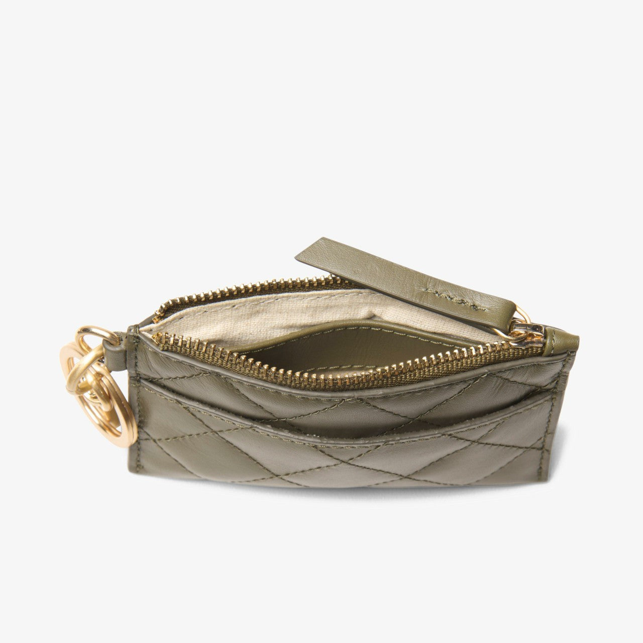 Quilted Card Olive Leather Clarks Women