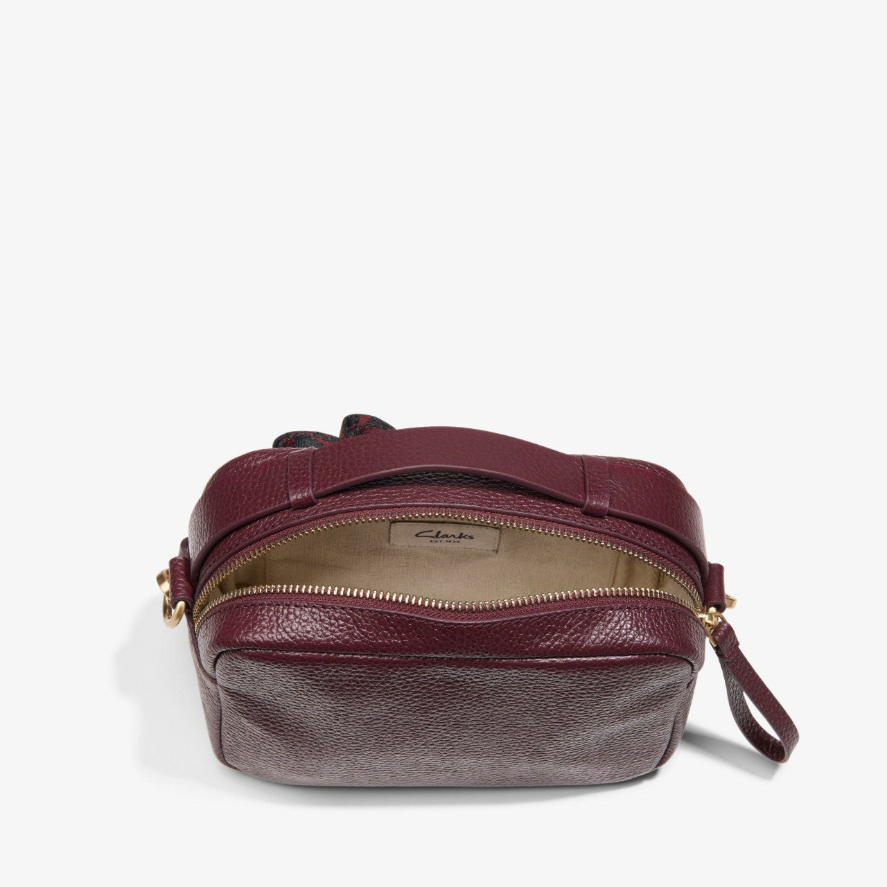 Camera Cross Burgundy Leather Clarks Women