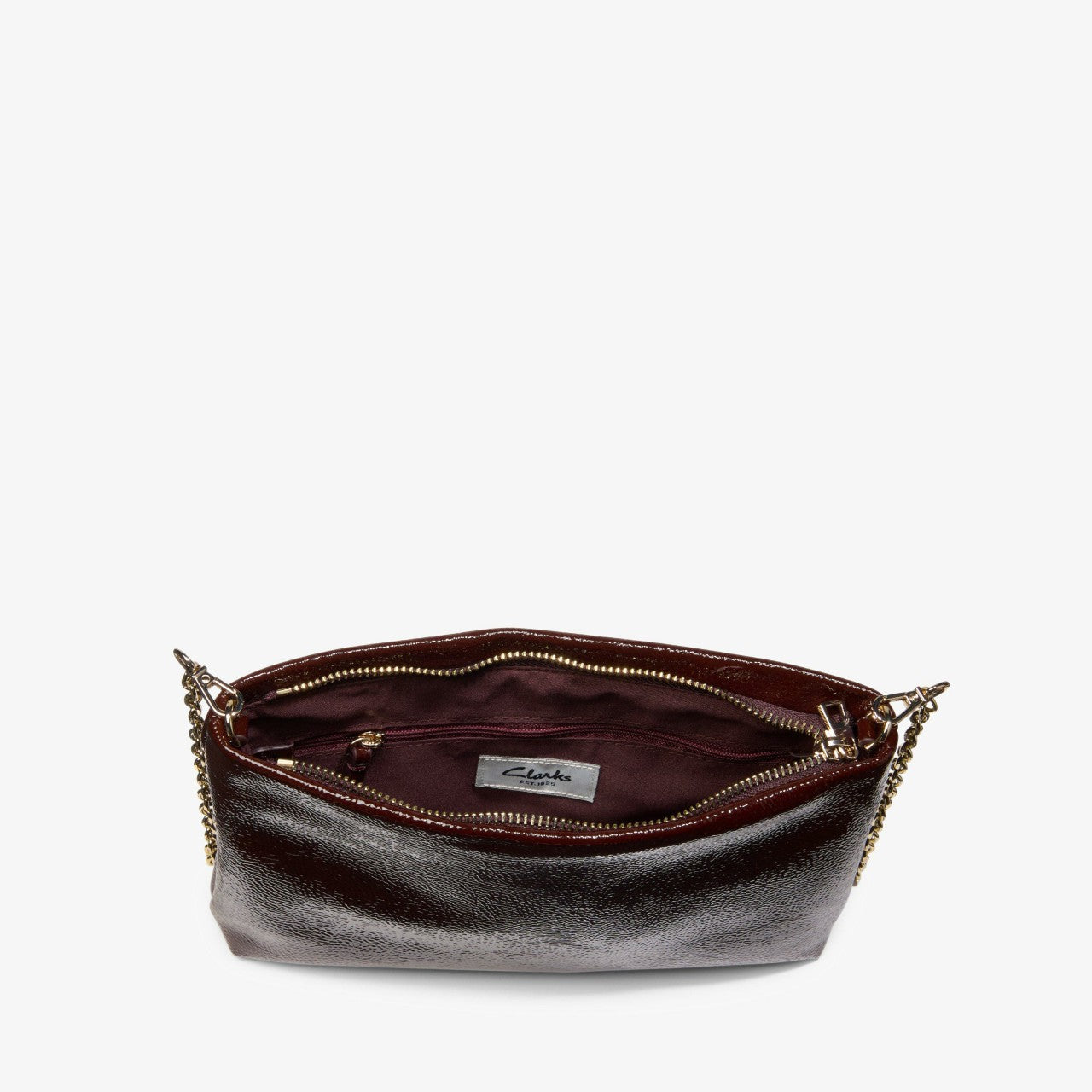 Dress Pouch Burgundy Patent Clarks Women