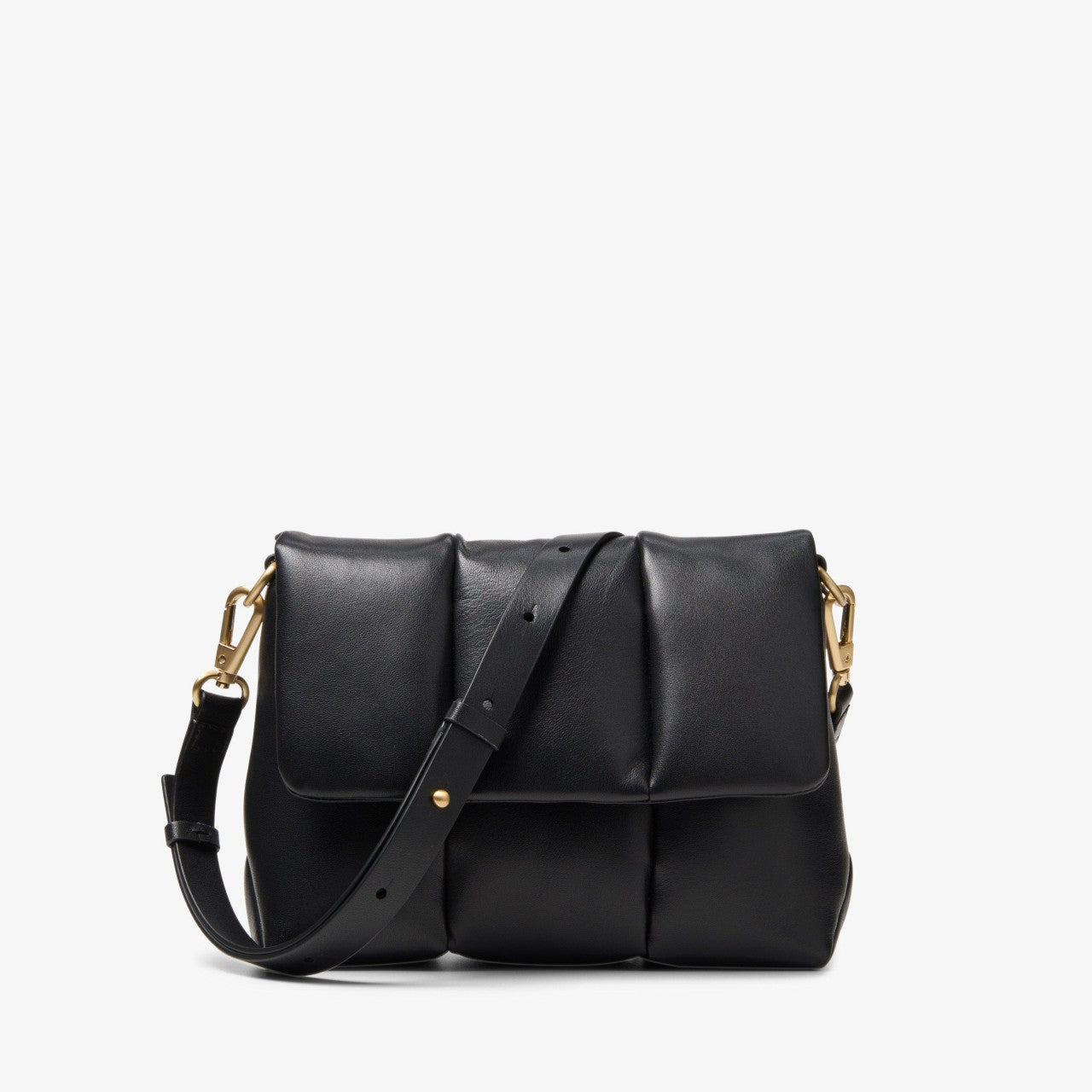 Puffy Crossbody Black Leather Clarks Women