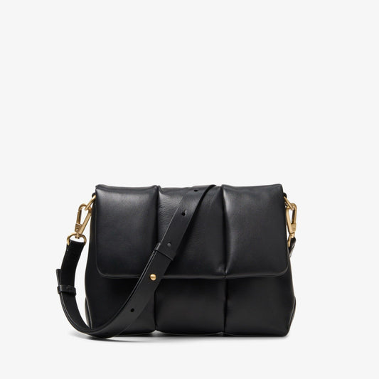 Puffy Crossbody Black Leather Clarks Women