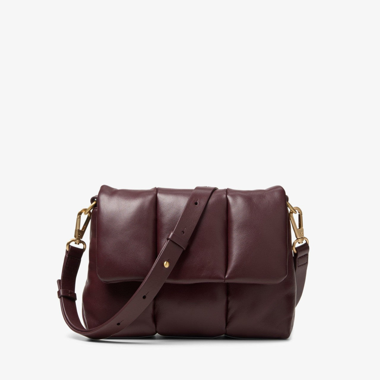 Puffy Crossbody Burgundy Leather Clarks Women