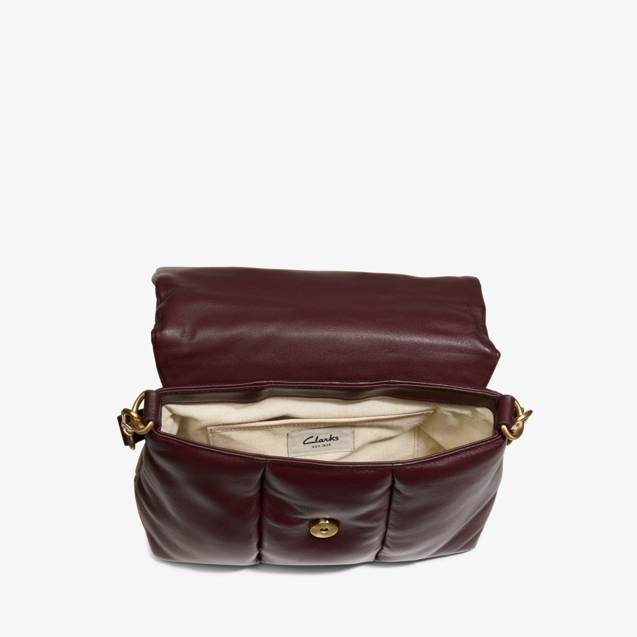 Puffy Crossbody Burgundy Leather Clarks Women