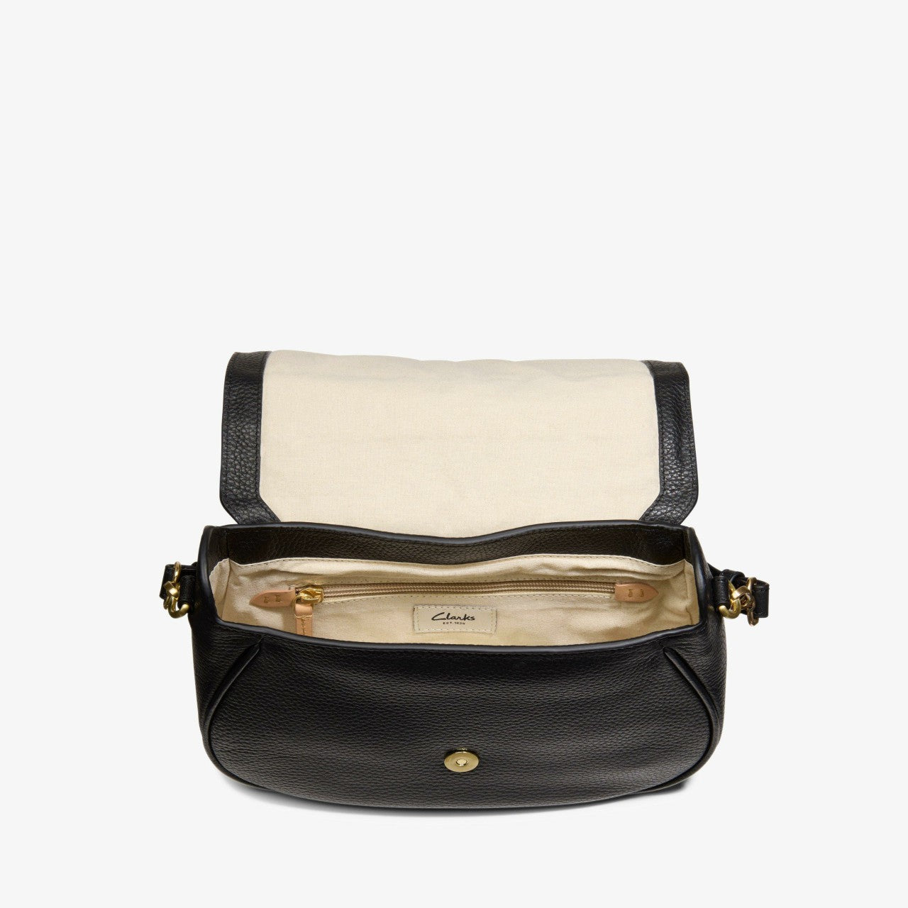 Utility Saddle Black Leather Clarks Women