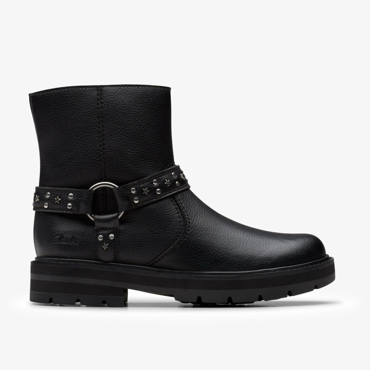 Prague Shine Kid Black Leather Clarks Kids