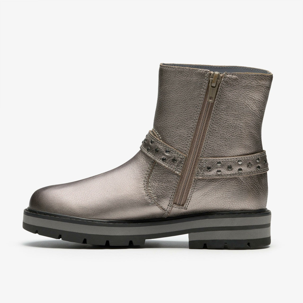 Prague Shine Kid Pewter Metallic Clarks Kids