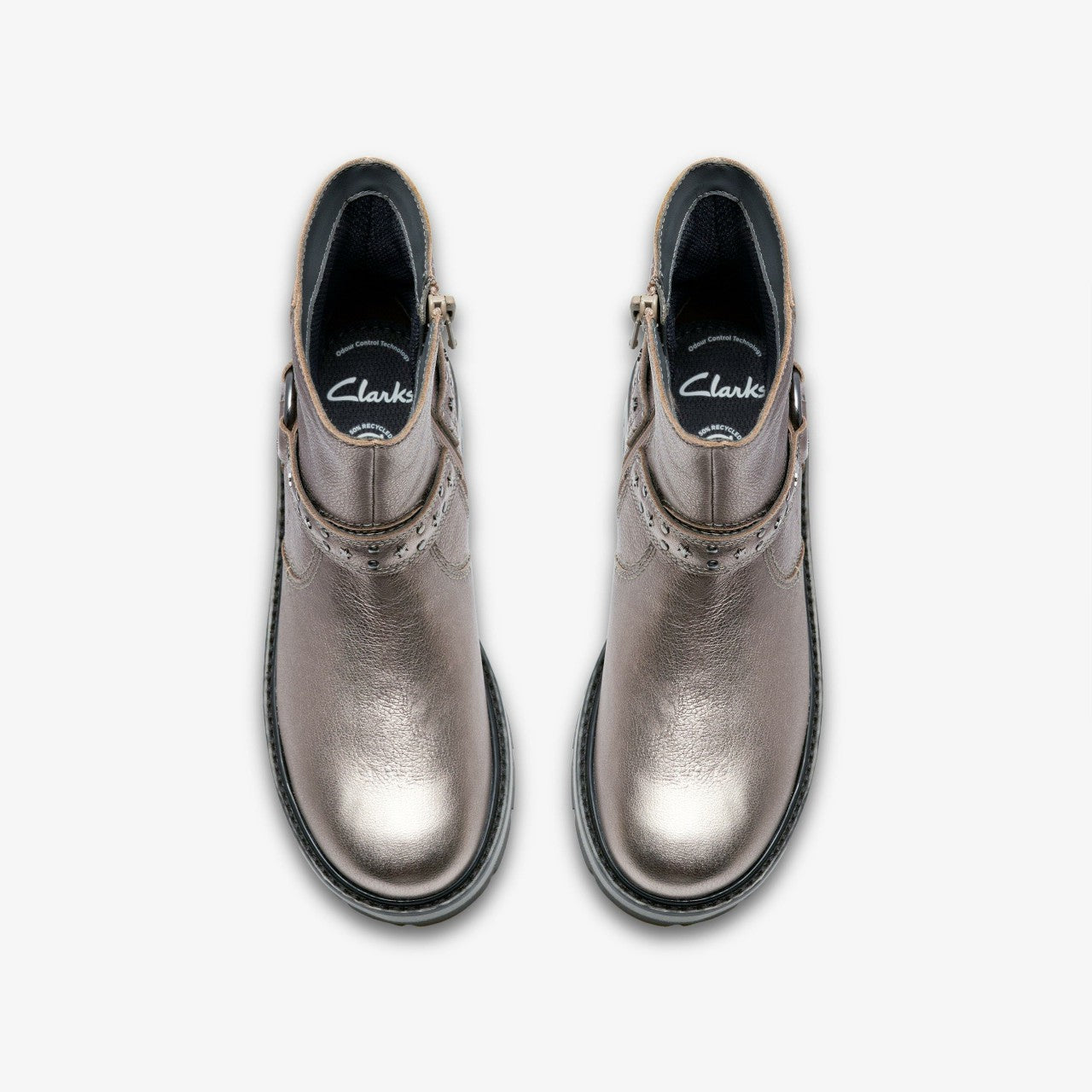 Prague Shine Kid Pewter Metallic Clarks Kids